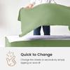 Zipper Fitted Sheet Full XL Size 54X80 - Includes 2 Zip-On Sheets & 1 Fitted Sheet Base - 10 Inch. Deep Pockets Full XL Size Zipper Sheets - Premium Soft Cotton 600 TC Fitted Sheet - Sage Green view 4