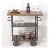 WAGEEOUR Luxury Mobile Bar Seving Cart for Hotel, Party 3 Tier Bar Cart Wine Cart Restaurant Tea Cart Multifunctional Cart Kitchen Cart,Industrial Metal Trolleys -2 Sizes(80 * 40 * 75cm) view 1