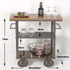 WAGEEOUR Luxury Mobile Bar Seving Cart for Hotel, Party 3 Tier Bar Cart Wine Cart Restaurant Tea Cart Multifunctional Cart Kitchen Cart,Industrial Metal Trolleys -2 Sizes(80 * 40 * 75cm) view 2
