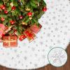 Christmas Tree Skirt Extra Large 72 Inch Thick White Plush Faux Fur Sliver Snowflake Sequin Snow Xmas Tree Skirts Blanket Rug Party for Indoor Holiday Home Garden view 1