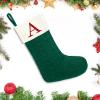 Christmas Stockings with Initials,20 Inches Large Knit Embroidered Letter Green White Christmas Stocking,Monogram Christmas Stocking for Famliy Holiday and Xmas Tree Fireplace (Letter C) view 4