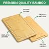 Bamboo Cutting Board Set for Kitchen - Set of 3 with Groove and Cutting Board Rack, Ideal for Bamboo Chopping Board Set for White Elephant Gift, House Warming Gifts New Home, Wedding view 3