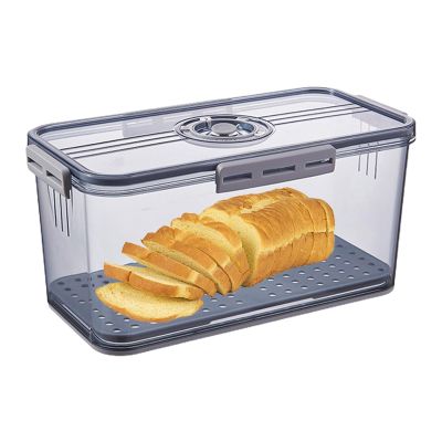 Airtight Bread Bins | Reusable, Time Recording Bread Keeper Box - Loaf Keeper Box With Air Valve, Holder Bin For Freshness, Saver For Homemade Bread, Toast, Bagel, Donut, Cookies
