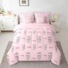 Feelyou Pink Ballet Shoes Comforter Set Queen Size 7 Pieces for Kids Ballet Dance Bed in a Bag Boys Girls Pink Bow Tie Bed Set Includes Comforter, Sheet Set, Pillowcases & Pillow Covers view 2