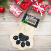 Green Christmas Stockings, Happy Gingerbread Man Printed Hanging Dog Claw Christmas Socks Cute Fireplace Hanging Socks Plush Socks Christmas Tree Decoration view 4