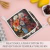 2 Pack Pot Holders for Kitchen Heat Resistant Pot Holders with Pocket Oven Potholders Farm Fresh Flowers Spring Washable Hot Pads for Cooking Baking Oven Pans Trivet 8x8 Inches view 4
