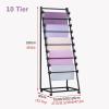LIUZQWAED Movable Scarf Stand - 10 Tier Metal Storage Holder, with Removable Crossbar Display Stand, Wrapping Paper Organizers Stand, for Ribbon/Fabrics/Shawl, for Florist/Gift Shop(120x40x160cm) view 2