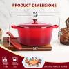 3 Qt Enameled Cast Iron Dutch Oven with Lid, E-far Small Round Nonstick Dutch Oven Pot for Bread Baking Braising Stews Roasting Cooking, Heavy Duty, Induction & Oven Safe - Red view 2