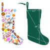 Christmas Stockings with Initials,20 Inches Large Knit Embroidered Letter Green White Christmas Stocking,Monogram Christmas Stocking for Famliy Holiday and Xmas Tree Fireplace (Letter T) view 3