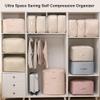 2024 NEW Space Saving Self Compression Organizer,Self Compression Moving Organizer Bags,Storage Tote for Space Saving,Heavy Duty Moving Bags for Comforters,Clothes (Apricot, 21.26 * 16.53 * 23.62in) view 3