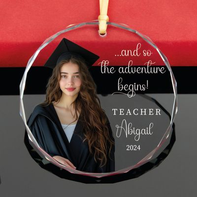 ALEINA ORNAMENT Personalized Teacher Photo Ornament, Keepsake for Educator Achievement, Graduation for Teacher