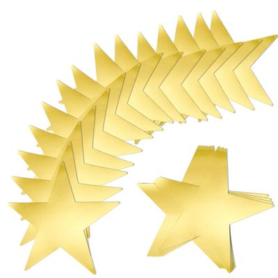 SOFPLATE 36Pcs 11 Inch Star Cutouts Large Gold Stars Decorations Double Sided Paper Cut Outs Cardstock Red Carpet Party Supplies for Bulletin Board Classroom Wall Movie Night Party DIY Crafting