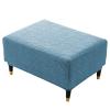 ZRCYXDW Stretch Ottoman Cover, Rectangle Ottoman Slipcover Soft Folding Foot Stool Cover Nonslip Removable Footrest Stool Cover Washable-Light blue-60-75cm view 1