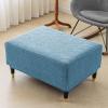 ZRCYXDW Stretch Ottoman Cover, Rectangle Ottoman Slipcover Soft Folding Foot Stool Cover Nonslip Removable Footrest Stool Cover Washable-Light blue-60-75cm view 2
