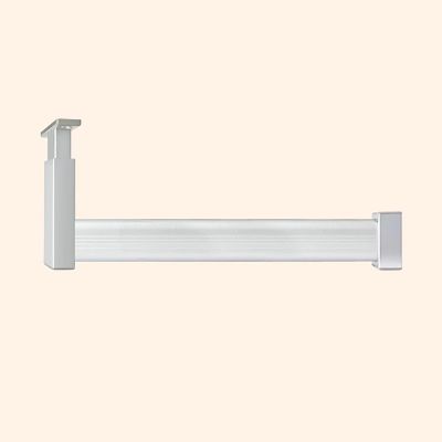 Elitix L Shaped Closet Rod Bracket for Wardrobes, Room Garment Holder Rack with Two Flange, Kid Hanging Clothes Organizer Storage Pole Bar, Garderobe Rail(Silver,60cm(23 5/8"))