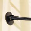 Stainless Closet Pole Holder w/Adjustable Flange Socket, Round Extender Rod for Angled Wall, Hanging Clothes Flange Holder Bracket for Wardrobe(Black,160-270cm(63"-106")) view 1
