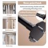 Elitix Angled Wall Closet Rod Bracket Adjustable Socket, Stainless Support Holder Shower Bar Can 180 Swivel, Curtain Rod in Bathroom, Can/No Drilling(Black,100-155cm(39"-61")) view 2