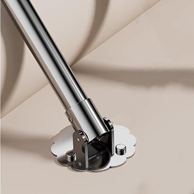 Elitix Angled Wall Closet Rod Bracket Adjustable Socket, Stainless Support Holder Shower Bar Can 180 Swivel, Curtain Rod in Bathroom, Can/No Drilling(Silver,75-115cm(29"-45"))