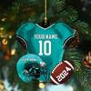 Personalized American Football Uniform Ornament, Football Helmet and Ball, Personalized Football Ornament, Football Christmas Ornament, Christmas Ornament Gift, Football Lovers Gift, Gift for Fan view 3