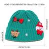 Knitted Red Christmas Hat with Reindeer, Snowman, and Bow Appliques (US, Alpha, One Size, white1) view 2