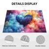 Dish Drying Mat 18 x 24 inch Absorbent Drying Mats Blue Love Heart Dish Mat Counter Dish Drainer Mats for Kitchen Farmhouse Microfiber Drying Pad for Rack Coffee Maker view 3
