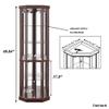 XZTUAJ 69" H Lighted Corner Curio Cabinet Display Case With Adjustable Shelves, Tempered Glass, Mirrored Back Panel for Living Room (Dark Cherry) view 2