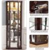 XZTUAJ 69" H Lighted Corner Curio Cabinet Display Case With Adjustable Shelves, Tempered Glass, Mirrored Back Panel for Living Room (Dark Cherry) view 3