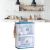 aqxreight Dish Drying Rack Box with Lid Double Layer Space Saving Design Removable Drainboard for Efficient Draining Cover for Utensils Fits Most Kitchen Countertops view 3