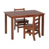ECR4Kids 24in x 36in Rectangular Hardwood Table and Chair Set, 12in Seat Height, Kids Furniture, Dark Walnut, 3-Piece view 1