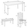 6 Piece Rustic Wood Dining Table Set with 4 Upholstered Chairs and Bench, Rectangular Kitchen Table Set for 6 Persons for Dining Room, Living Room and Kitchen, Gray view 2