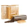 D2scrma 56oz Rectangle Airtight Glass Storage Containers with Bamboo Lids (Set of 4), Square Food Storage Jar, Pantry Organizers for Oats, Cereal, Pasta and Coffee beans (with Black Lable) view 1