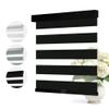 Boolegon Blackout Zebra Blinds, Cordless, Privacy Protection, UV Protection, Dual Layer Roll Up Blind for Windows, Light Control for Day and Night, for Home, Office and Door, Black, 42" W x 36" H view 1