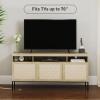 Bonzy Home Woven Living Room Table Set, 3PCS Living Room Furniture Includs TV Stand, Coffee Table and End Table for Living Room view 2