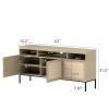 Bonzy Home Woven Living Room Table Set, 3PCS Living Room Furniture Includs TV Stand, Coffee Table and End Table for Living Room view 3