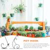 NPQPNAFC 2pcs Wall Hanging Plant Bracket Black Iron Plant Basket Hook Hanger Decorative Balcony Garden Wall Mount Hanger for Chime Planter Bird Feeder Hooks view 4