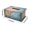 Simulated Book Tissue Box Cover Rectangle, Box Covers Antique Decor, Retro Square Tissue Box Cover, Napkin Box Holder for Home Bedroom Office (Green Map) view 4