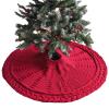 WILDERNESSHOME Make Your Christmas Tree Stand Out with a 48-inch and 36-inch Cable Knit Tree Skirt  A Must-Have Christmas Tree Skirt for Holiday Decoration (Burgundy,36 inch) view 1