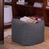 SXBCyan Moroccan Style PU Leather Pouf No Fillings Ottoman Covers Footstool Artificial Leather Unstuffed Cushion Covers(Cotton and Linen Gray) view 1