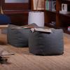 SXBCyan Moroccan Style PU Leather Pouf No Fillings Ottoman Covers Footstool Artificial Leather Unstuffed Cushion Covers(Cotton and Linen Gray) view 3