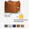 SXBCyan Moroccan Style PU Leather Pouf No Fillings Ottoman Covers Footstool Artificial Leather Unstuffed Cushion Covers(Cotton and Linen Gray) view 4