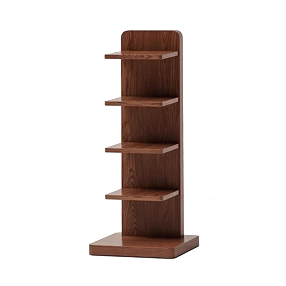 JCWGLY Bookcases Heavy Duty Wood Invisible Bookshelf, Space Saving Vertical Spine Book Tower, Large Capacity Book Organizer Shelf for Home Office Living Room Corner(5 Tier)