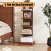 JCWGLY Bookcases Heavy Duty Wood Invisible Bookshelf, Space Saving Vertical Spine Book Tower, Large Capacity Book Organizer Shelf for Home Office Living Room Corner(5 Tier) view 2