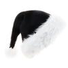 Fcnjsao 1Pack Santa Hat Black Plush Santa Hat Unisex Comfort Christmas Hats Plush for Christmas New Year Festive Holiday view 1