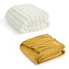 Bedsure Fleece Blanket Queen Blanket Gold Yellow&Blankets Queen Size,90x90 Inches view 1