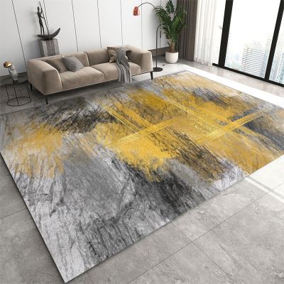 3x4 Area Rug, Retro Gray Rug, Yellow Graffiti Texture Rugs for Living Room, Low Pile Soft Non-Slip Carpet for Bedroom Study Office Decor Floor Mat