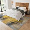 3x4 Area Rug, Retro Gray Rug, Yellow Graffiti Texture Rugs for Living Room, Low Pile Soft Non-Slip Carpet for Bedroom Study Office Decor Floor Mat view 3
