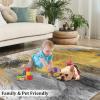 3x4 Area Rug, Retro Gray Rug, Yellow Graffiti Texture Rugs for Living Room, Low Pile Soft Non-Slip Carpet for Bedroom Study Office Decor Floor Mat view 4