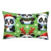 Augenstern Zippered Bed Pillow Protector Pandas-Christmas-Santa-Hats Decorative Throw Pillow Cover Pillowcase Encasement 16"X24" view 1