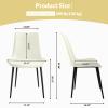 Aimerive Dining Chairs Set of 8, Kitchen Dining Chairs, Modern Upholstered Kitchen Chairs with Faux Leather and Metal Legs, Dining Room Chairs, Plaid White view 3