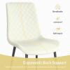 Aimerive Dining Chairs Set of 8, Kitchen Dining Chairs, Modern Upholstered Kitchen Chairs with Faux Leather and Metal Legs, Dining Room Chairs, Plaid White view 4